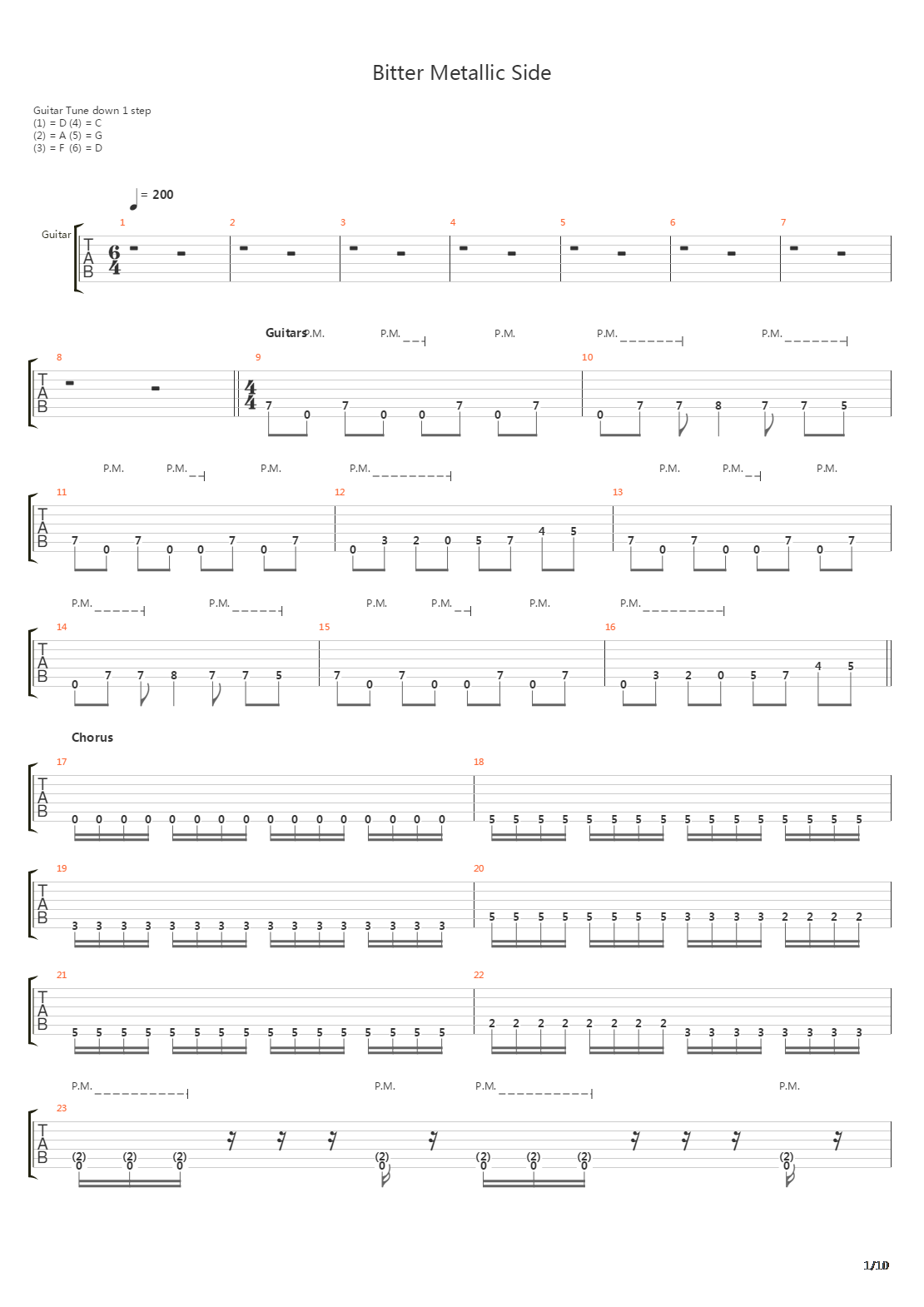 Bitter Metallic Side吉他谱