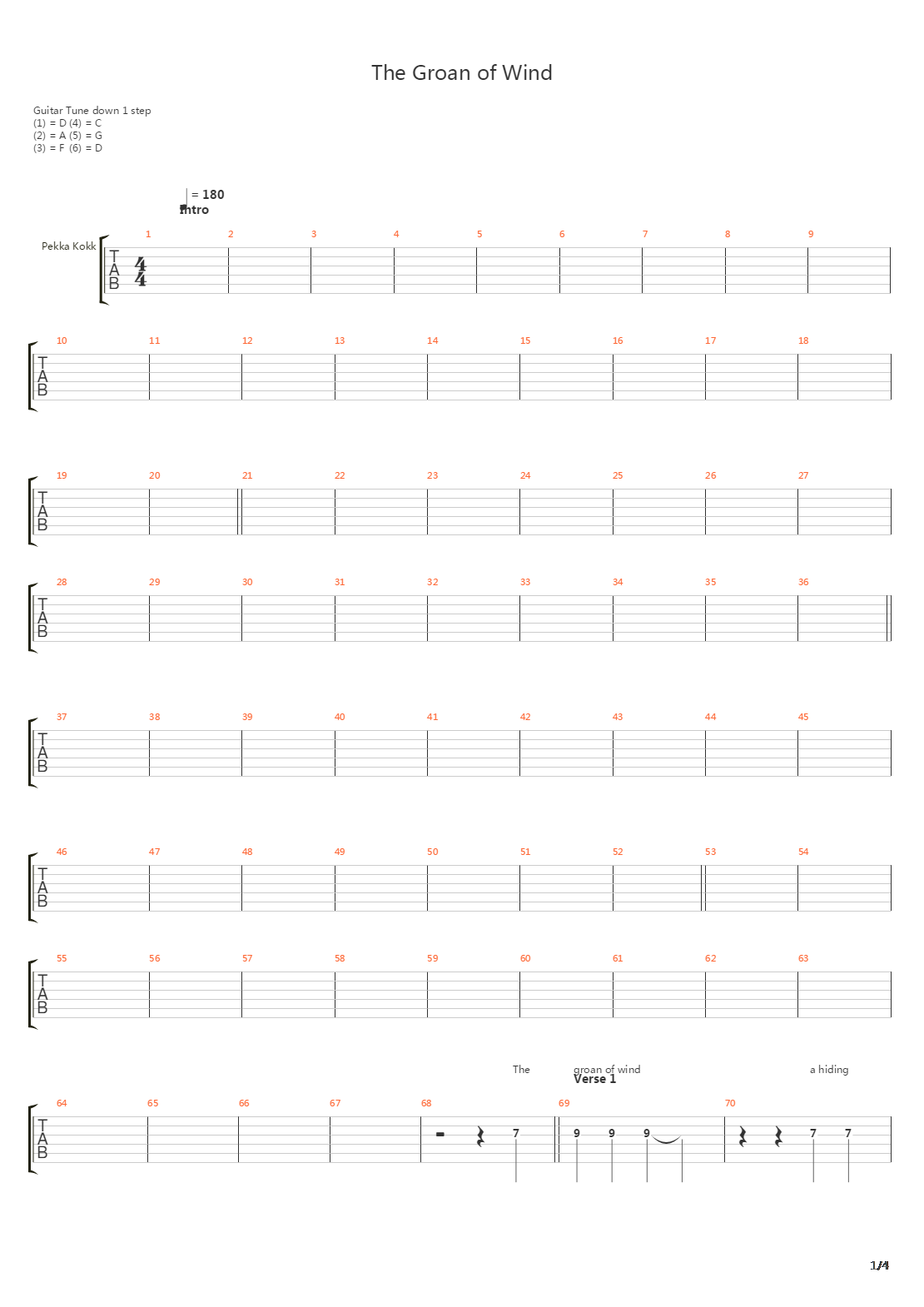 Groan Of Wind吉他谱