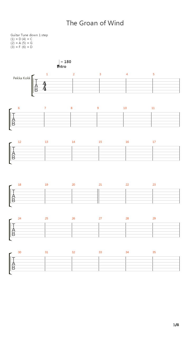 Groan Of Wind吉他谱