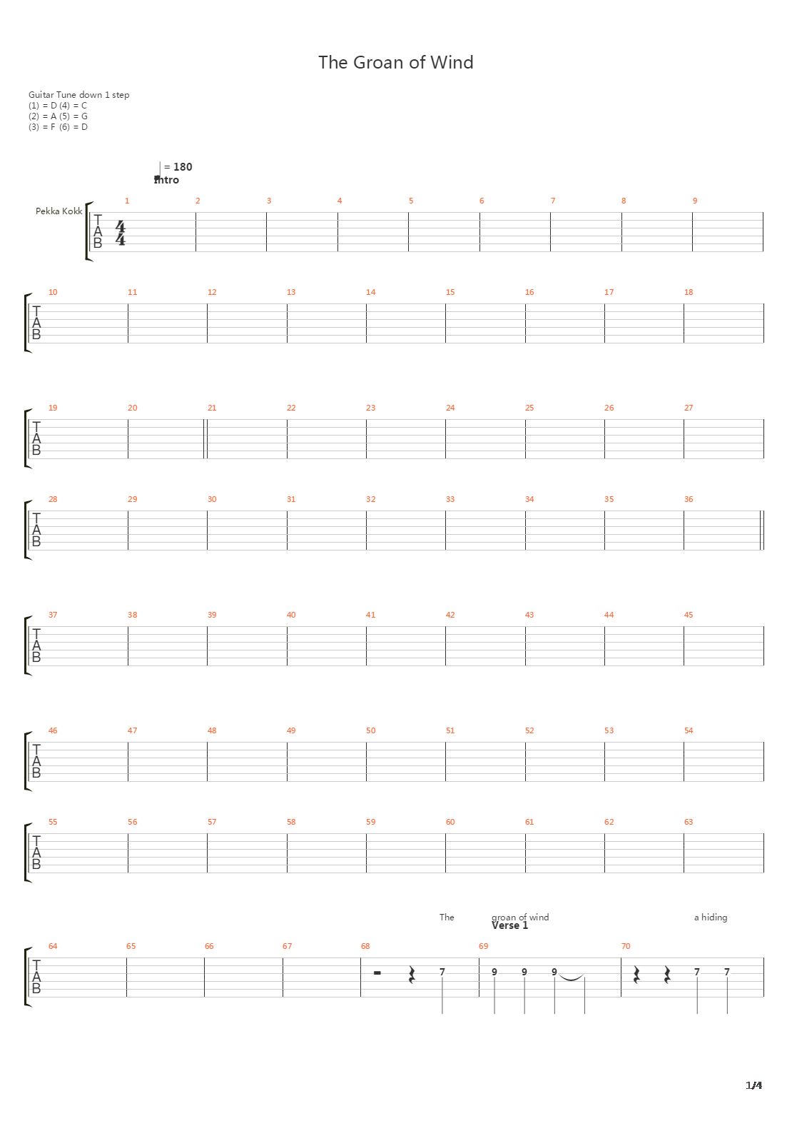 Groan Of Wind吉他谱