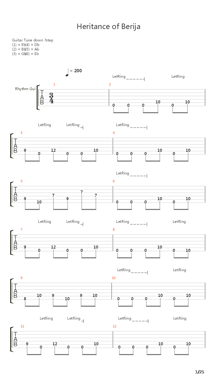 Heritance Of Berija吉他谱