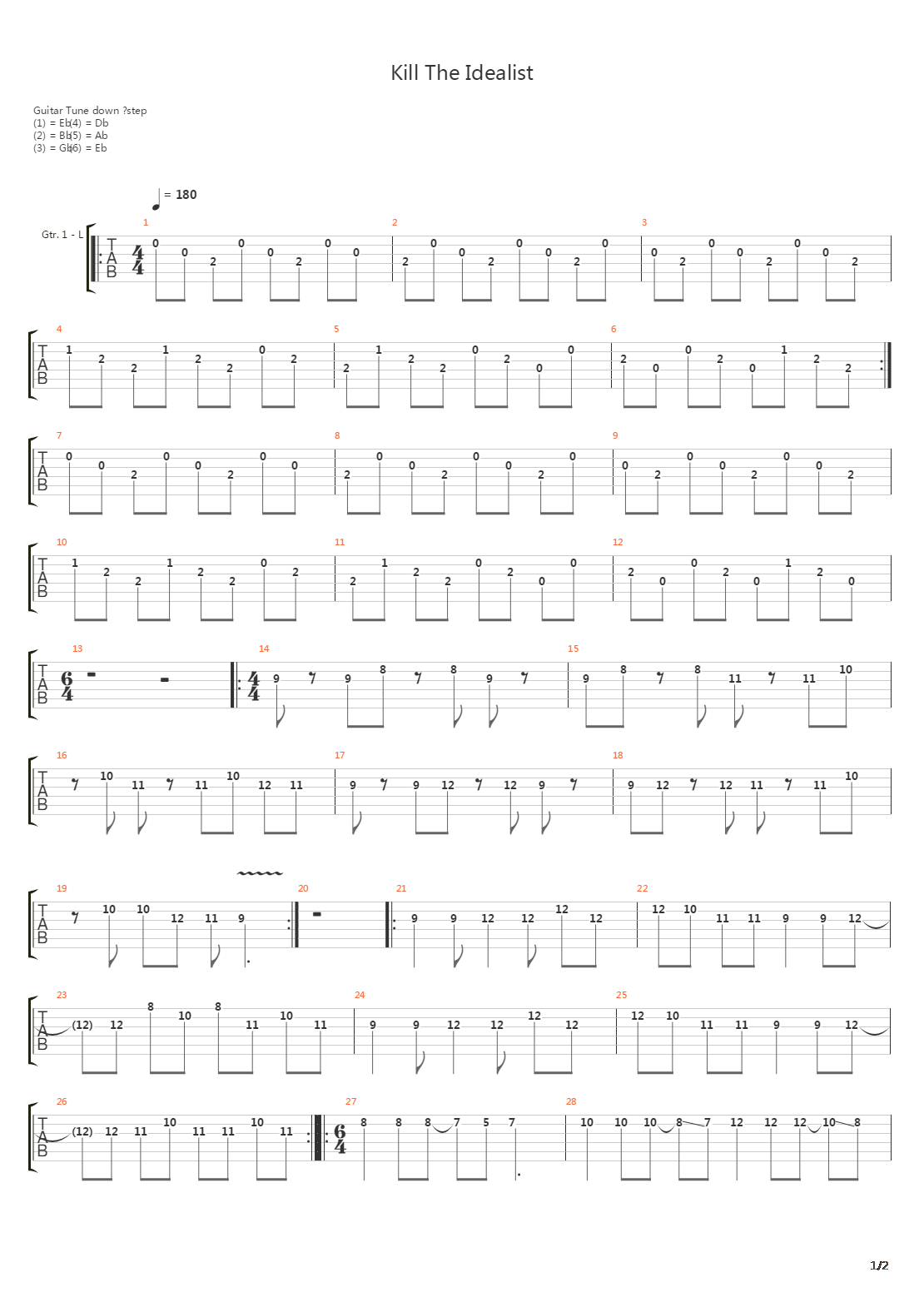 Kill The Idealist吉他谱