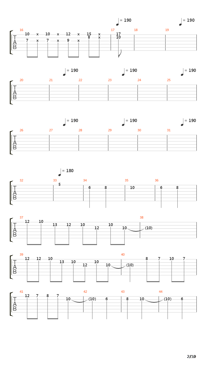 Towards The Sky吉他谱