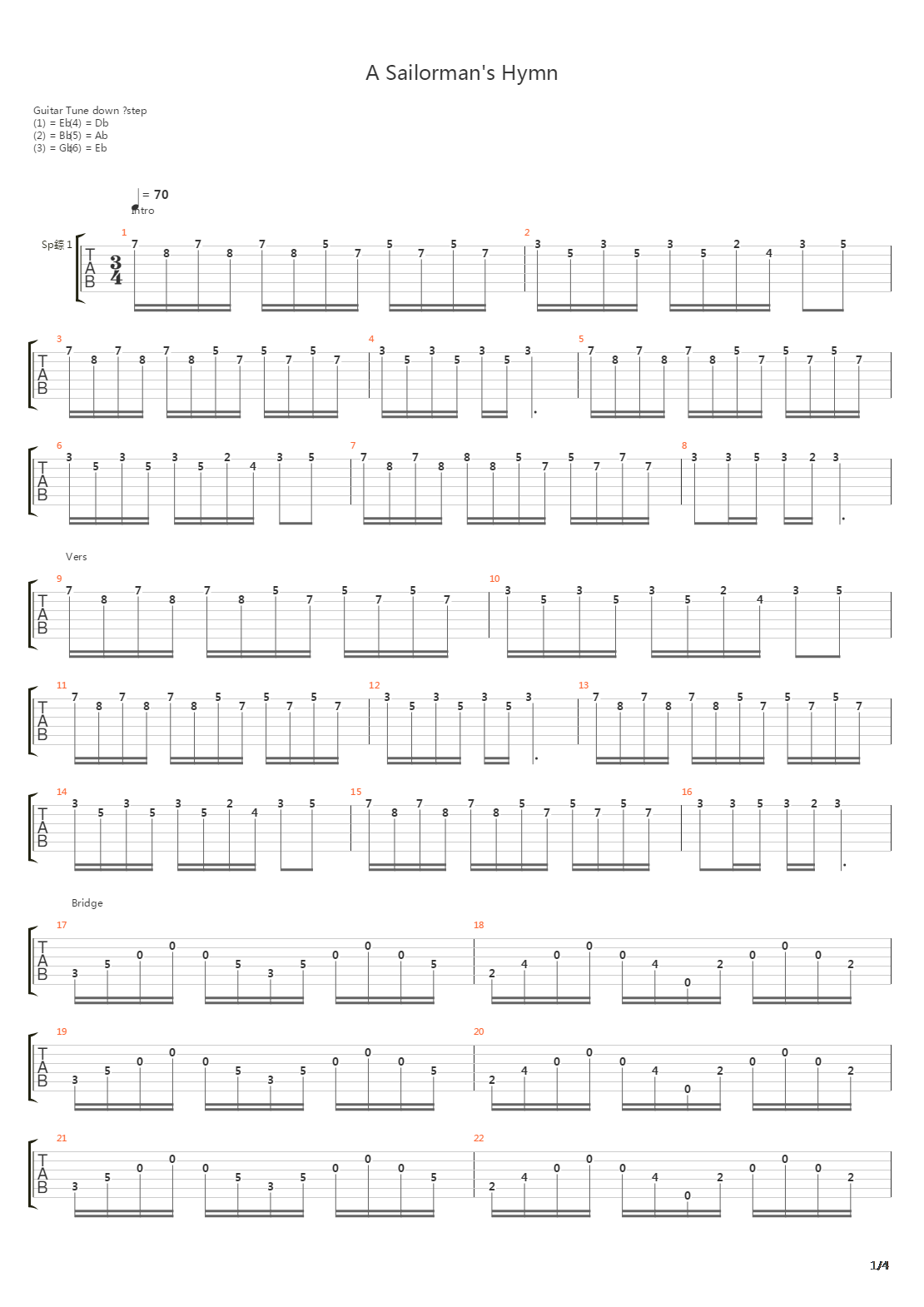 A Sailormans Hymn吉他谱