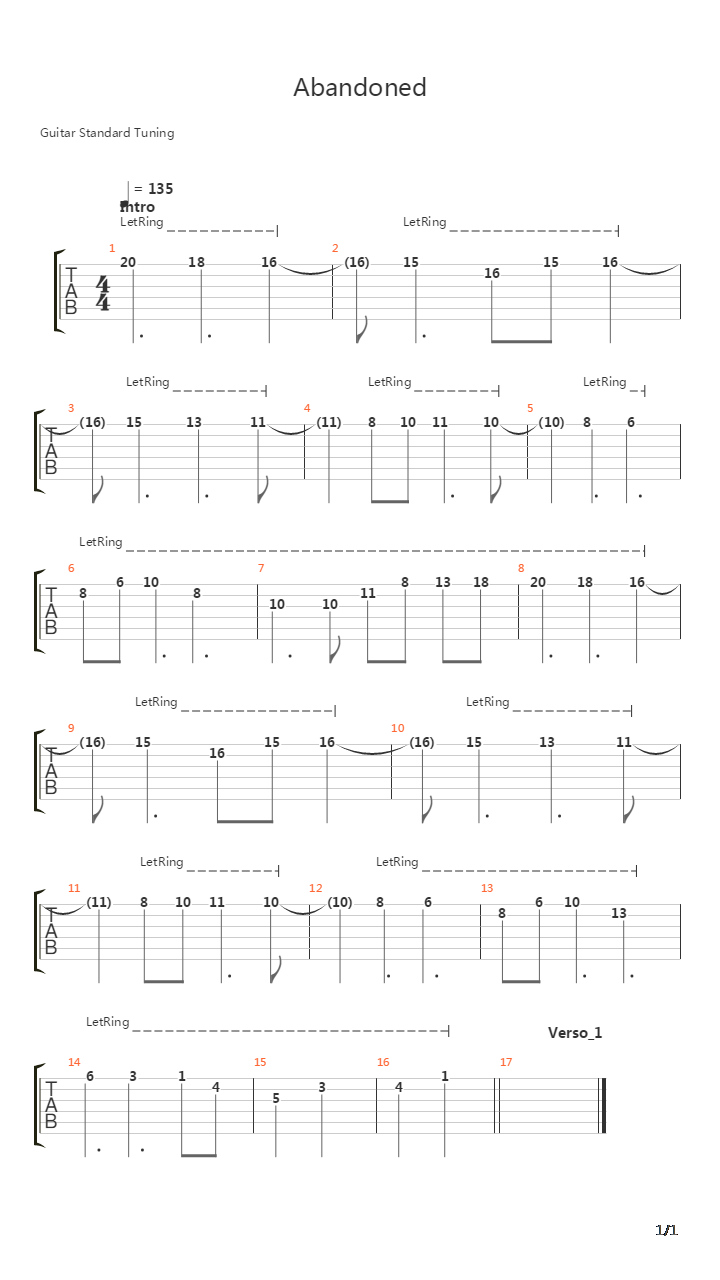 Abandoned吉他谱