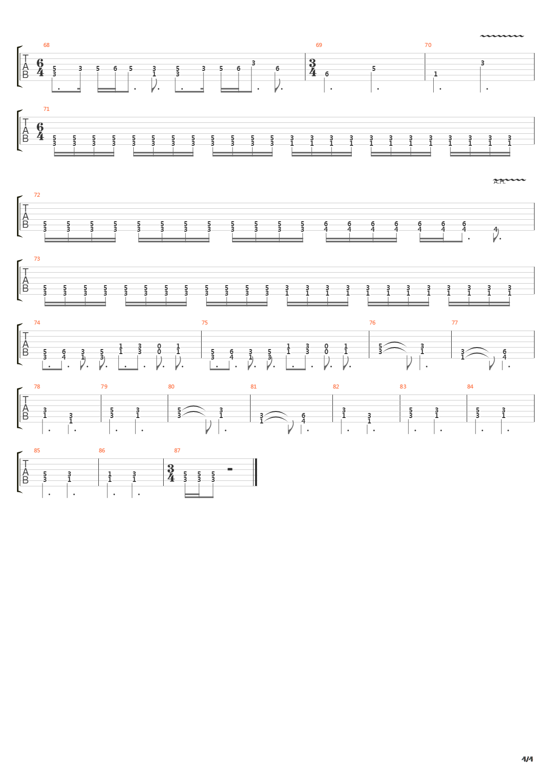 Across The Highlands吉他谱