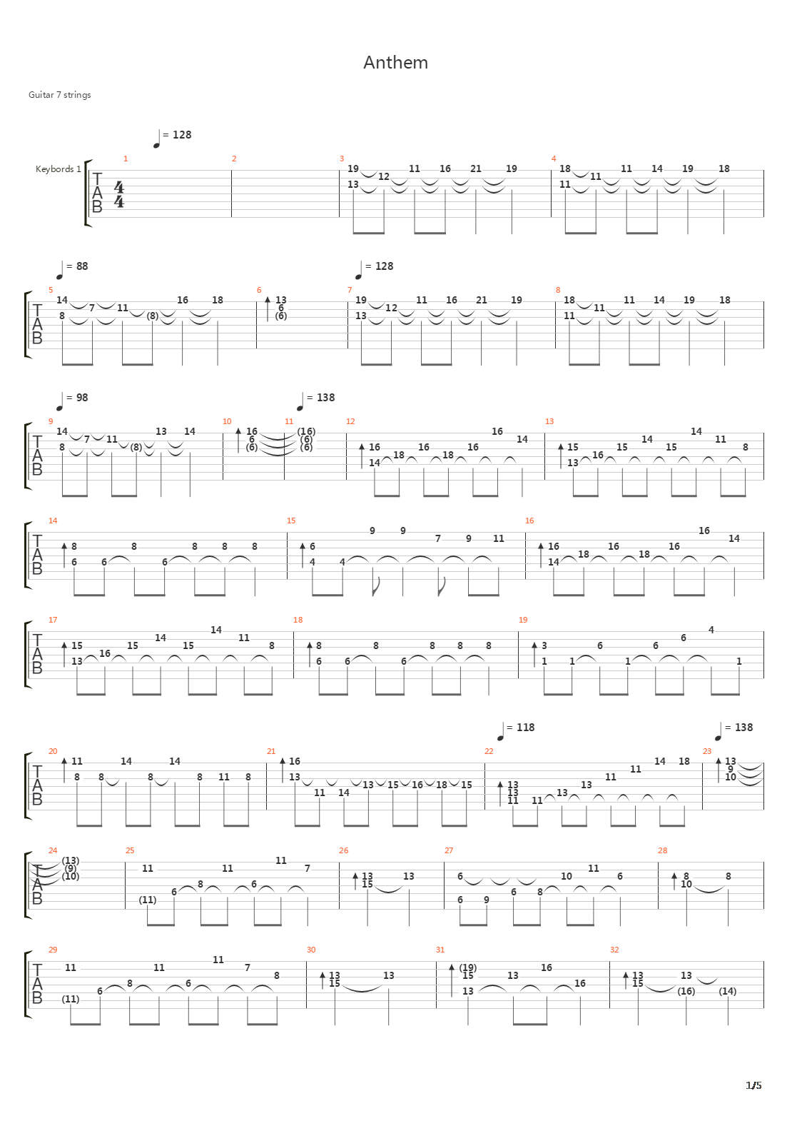 Anthem吉他谱