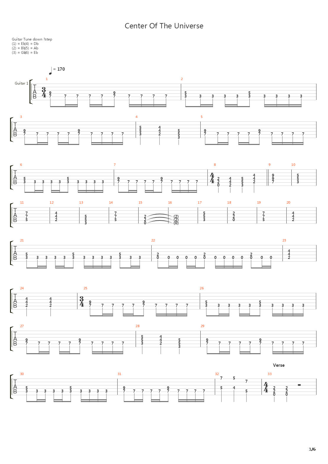 Center Of The Universe吉他谱