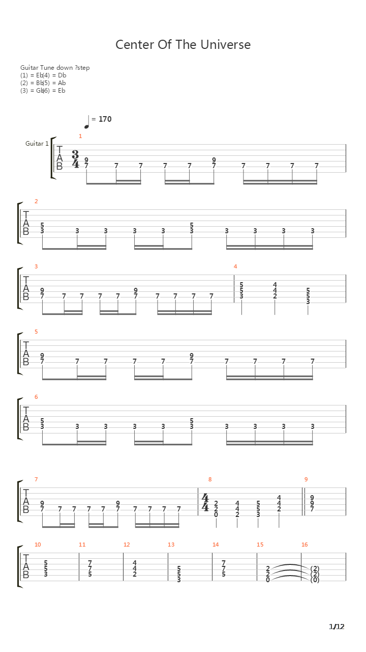 Center Of The Universe吉他谱