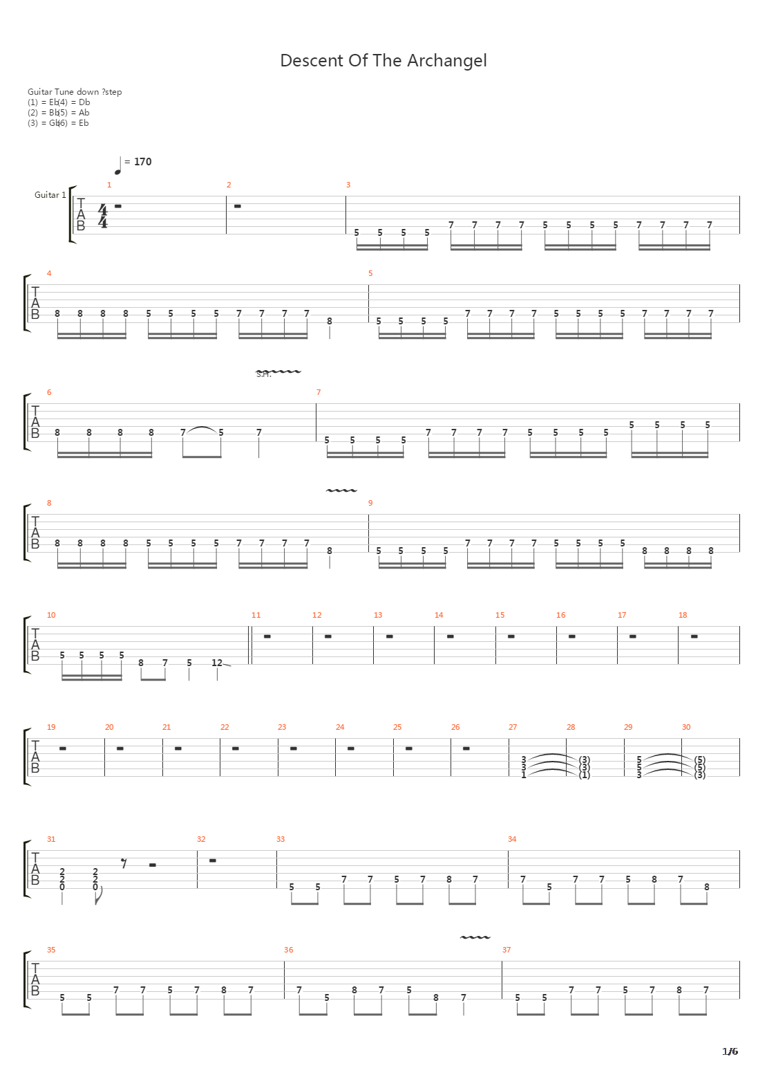 Descent Of The Archangel吉他谱