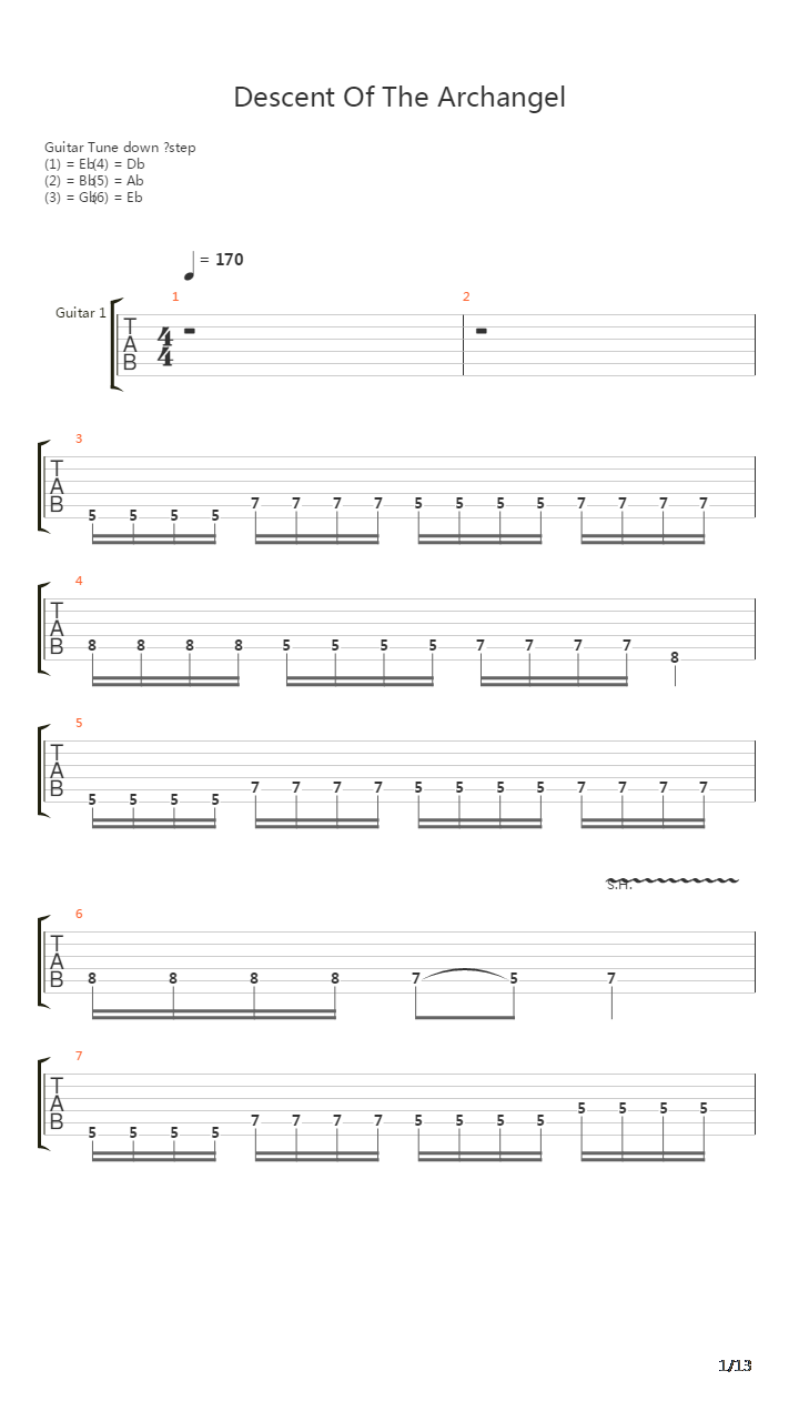 Descent Of The Archangel吉他谱