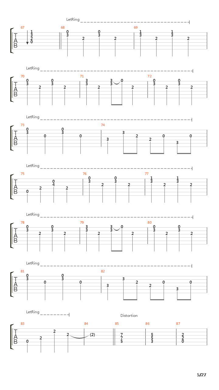 Elizabeth Parts I Ii Iii吉他谱