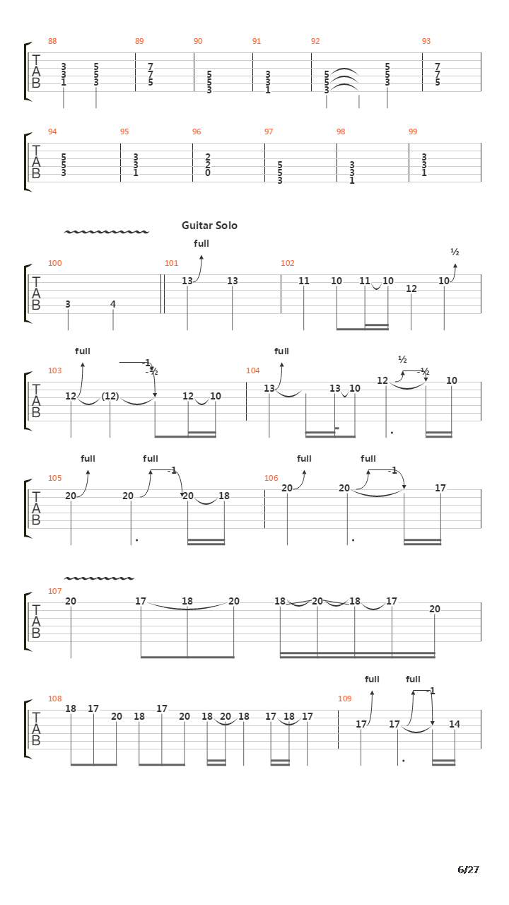 Elizabeth Parts I Ii Iii吉他谱