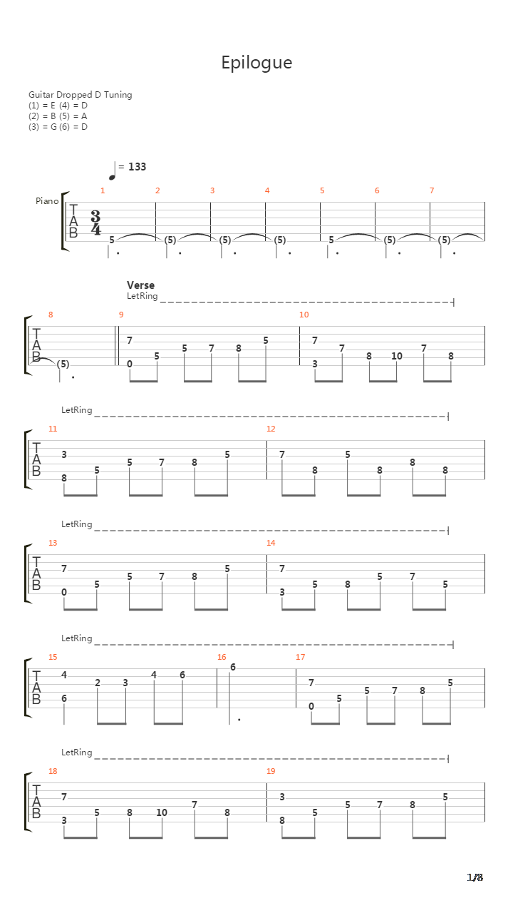 Epilogue吉他谱