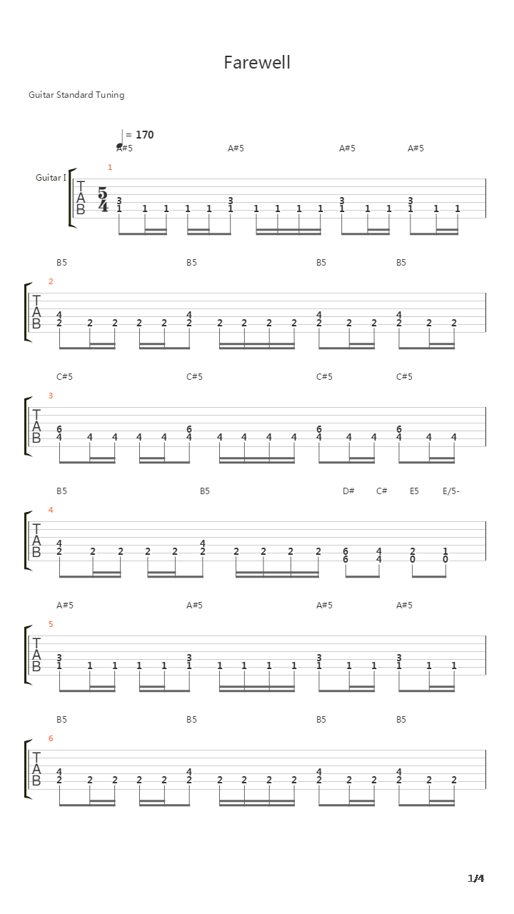 Farewell吉他谱