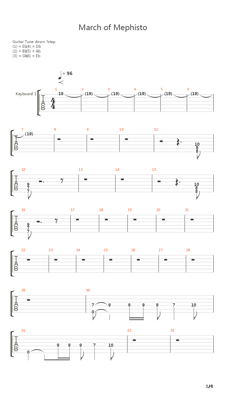 March Of Mephisto吉他谱