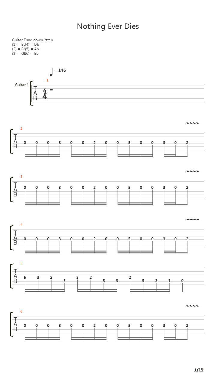 Nothing Ever Dies吉他谱