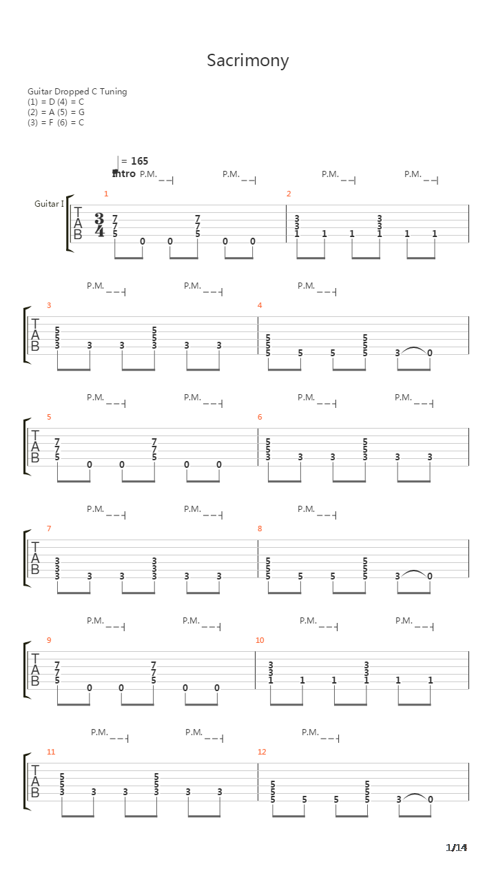 Sacrimony吉他谱