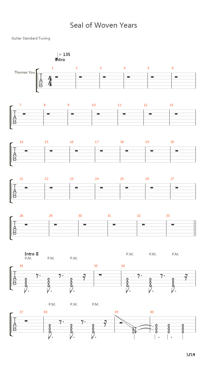 Seal Of Woven Years吉他谱