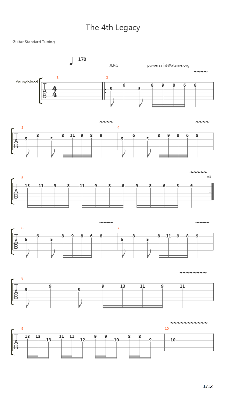 The Fourth Legacy吉他谱