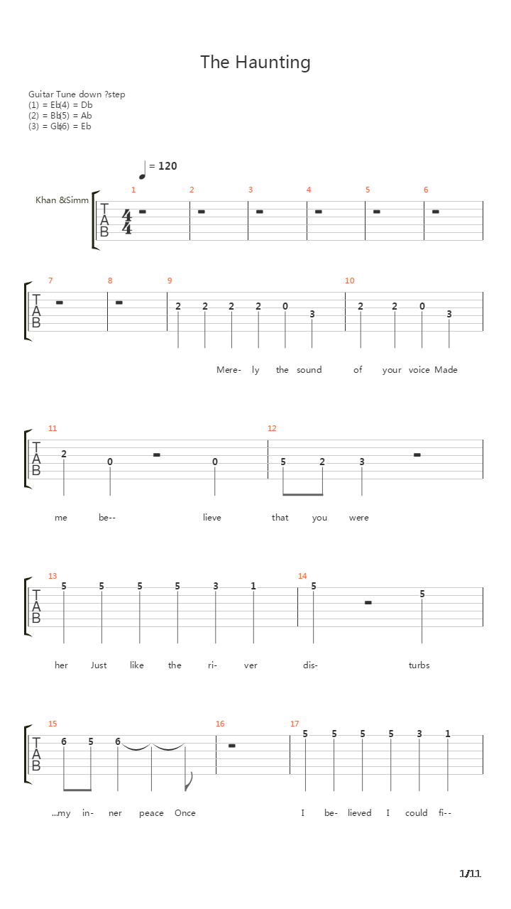 The Haunting吉他谱