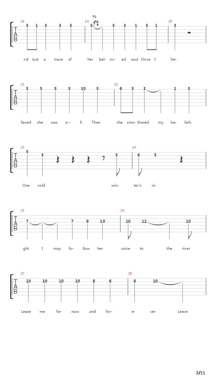 The Haunting吉他谱