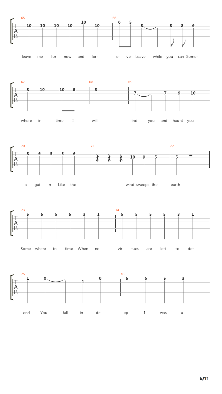 The Haunting吉他谱