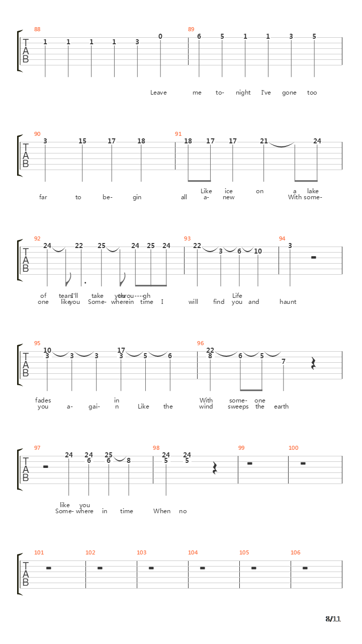 The Haunting吉他谱