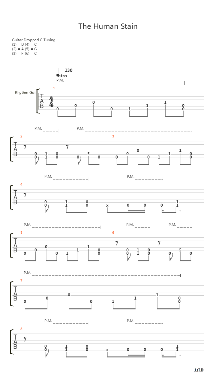 The Human Stain吉他谱