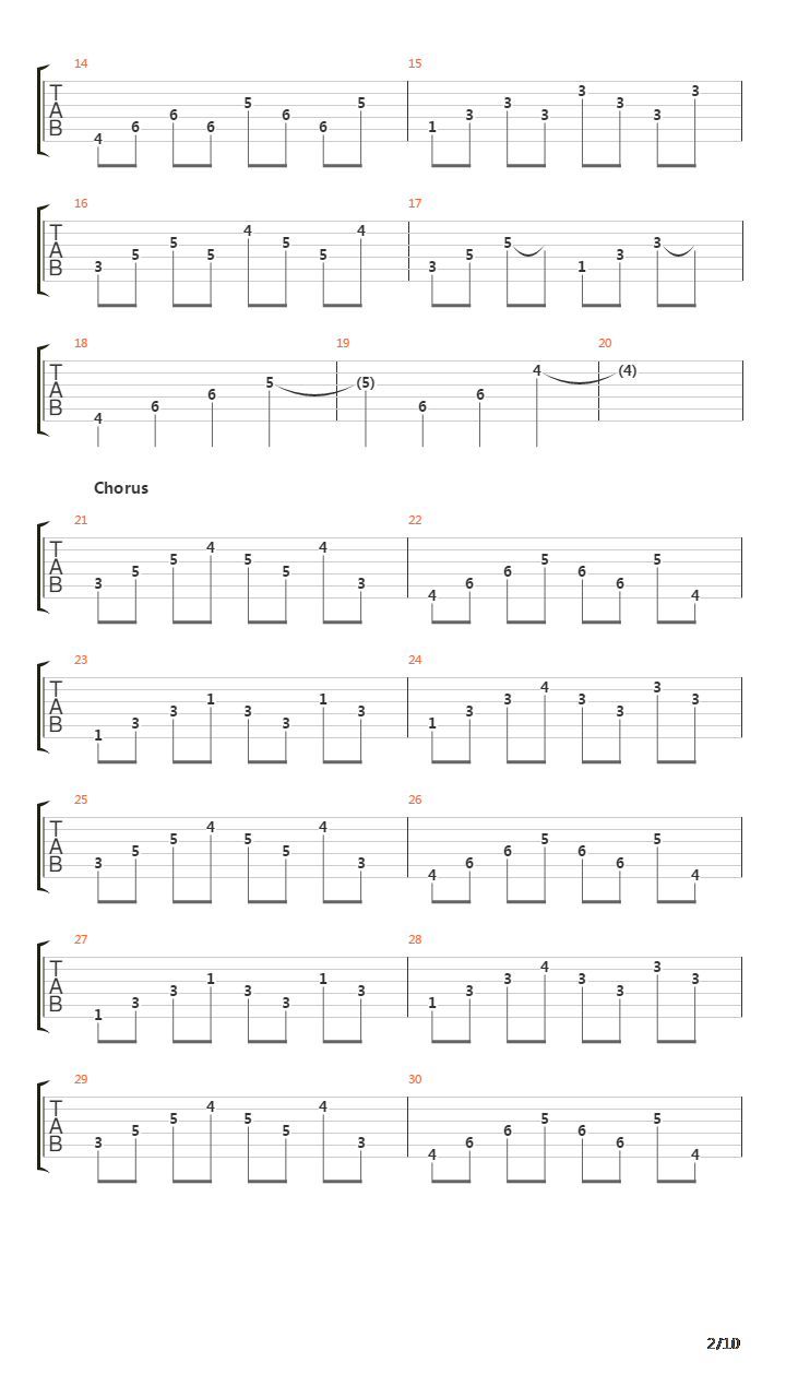 Wander吉他谱