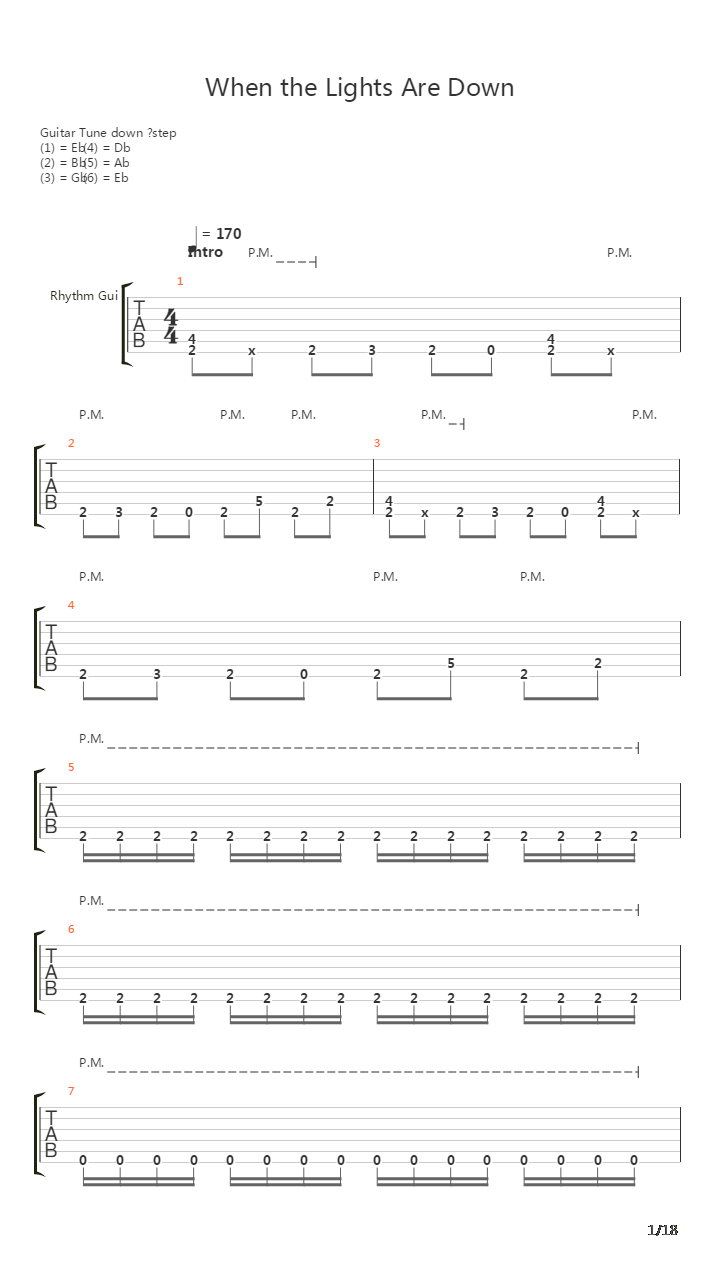 When The Lights Are Down吉他谱