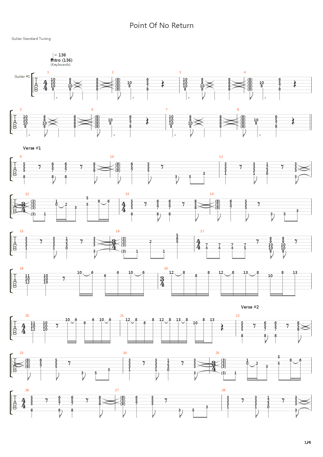 Point Of No Return吉他谱