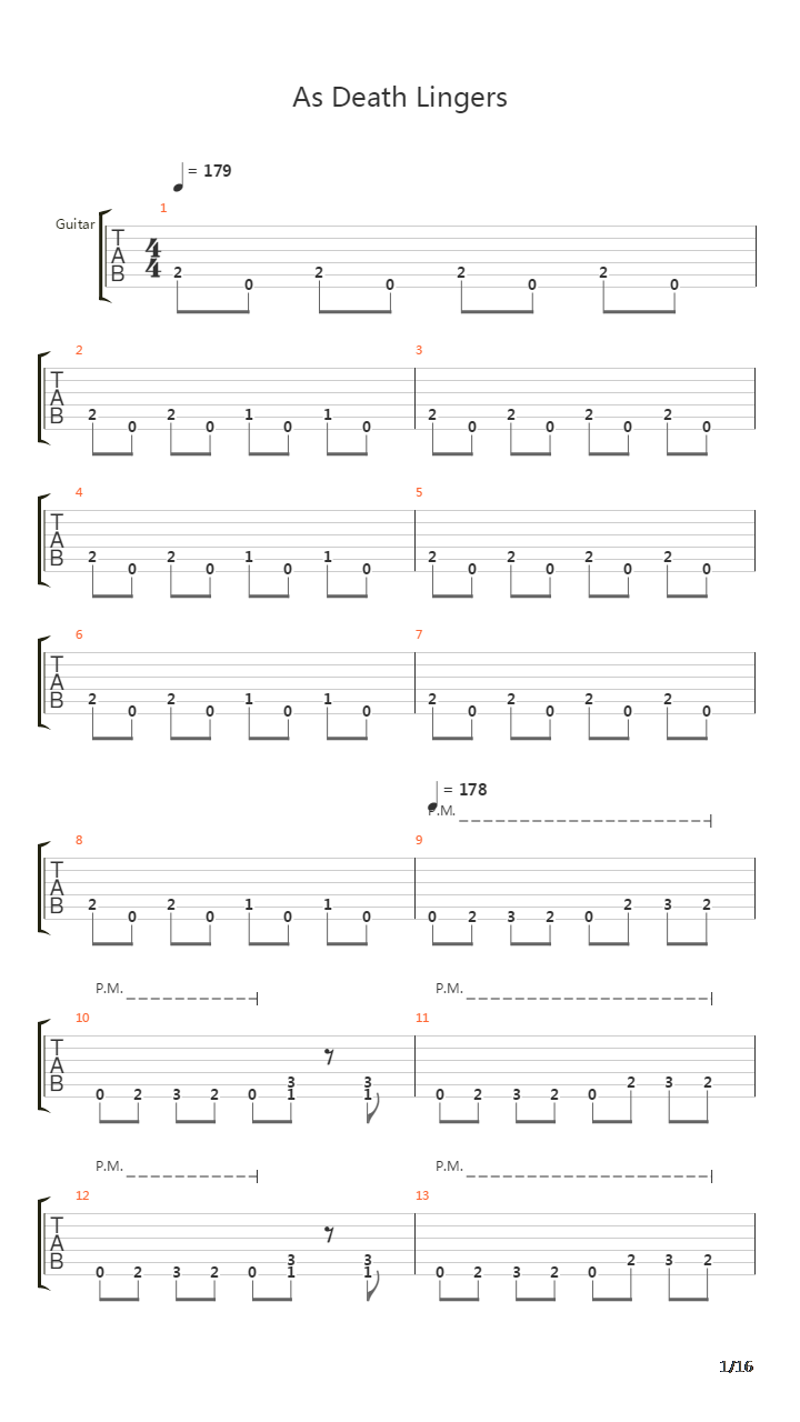 As Death Lingers吉他谱