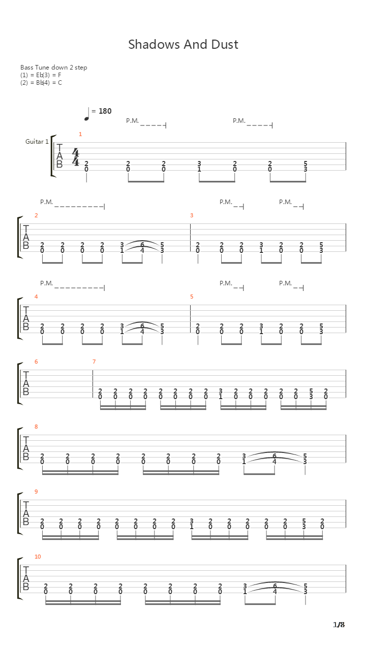 Shadows And Dust吉他谱