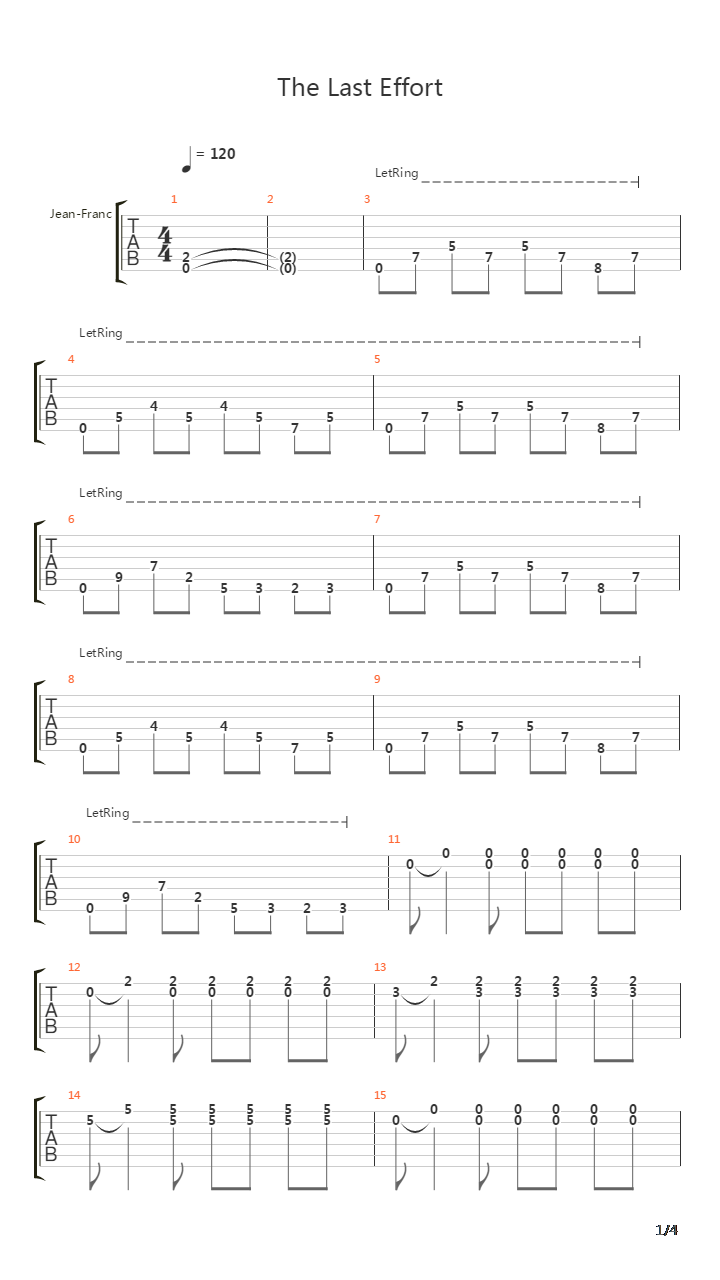 The Last Effort吉他谱