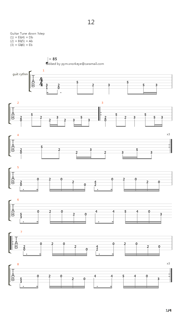 12吉他谱