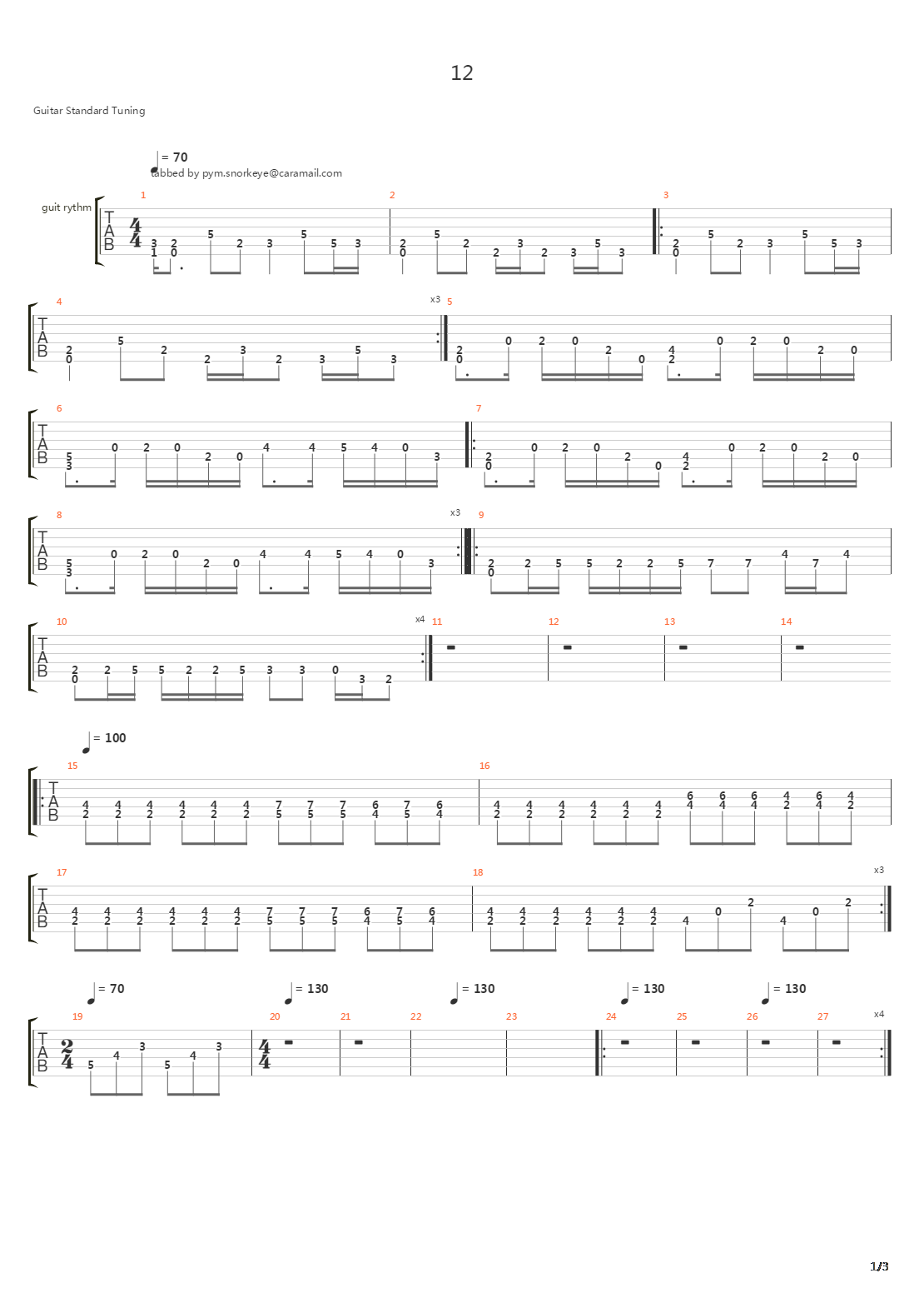 12吉他谱