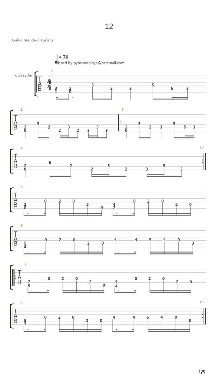 12吉他谱