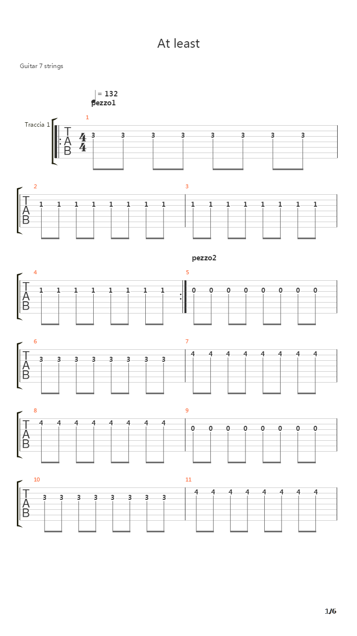 At Least吉他谱