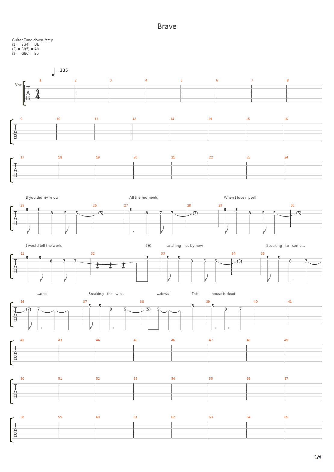 Brave吉他谱