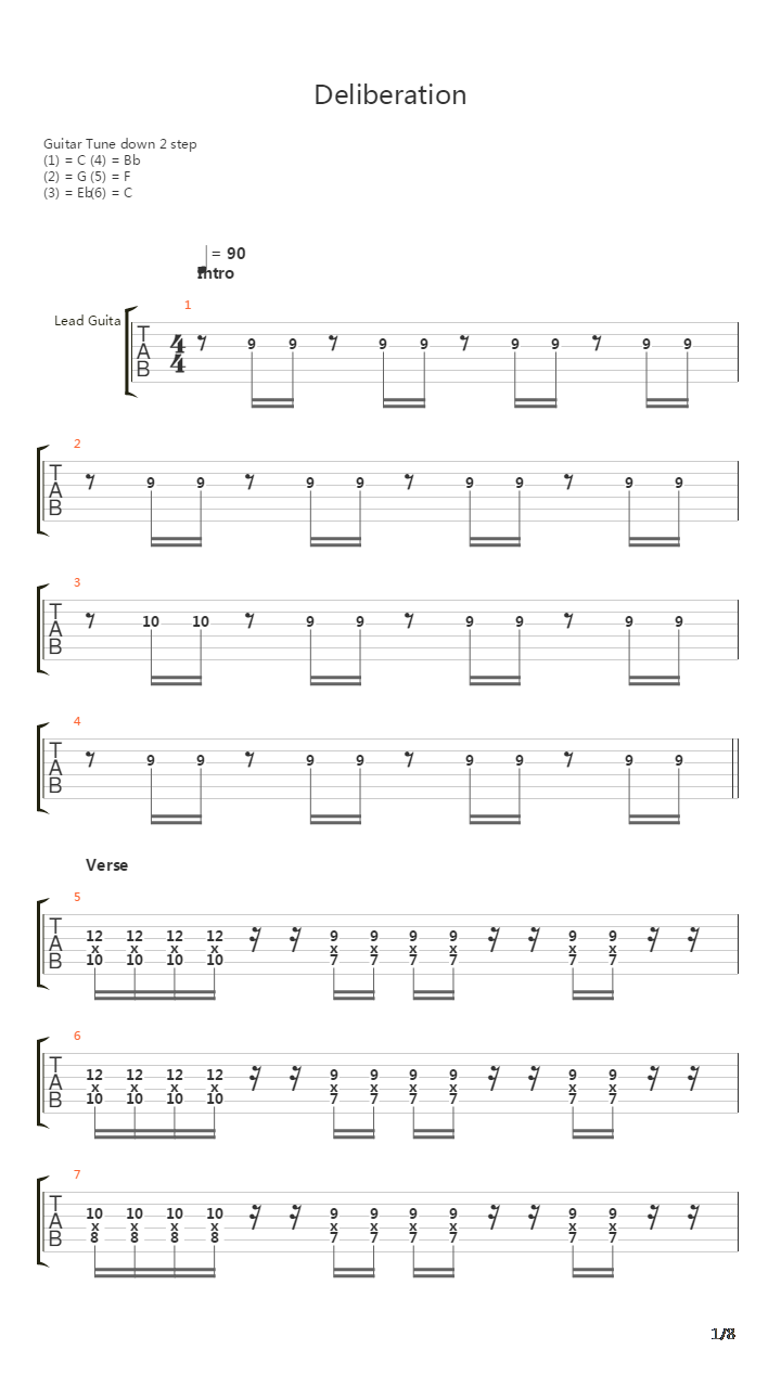 Deliberation吉他谱