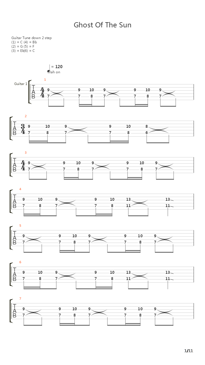 Ghost Of The Sun吉他谱