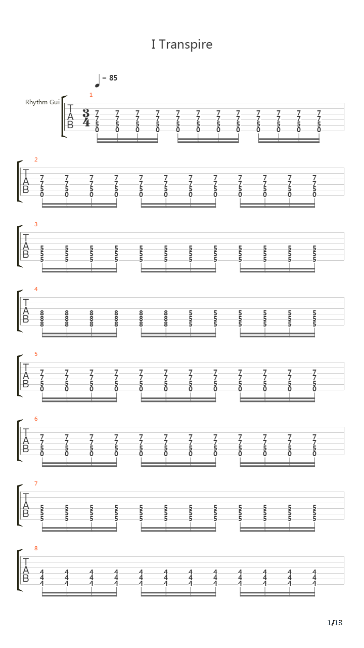 I Transpire吉他谱