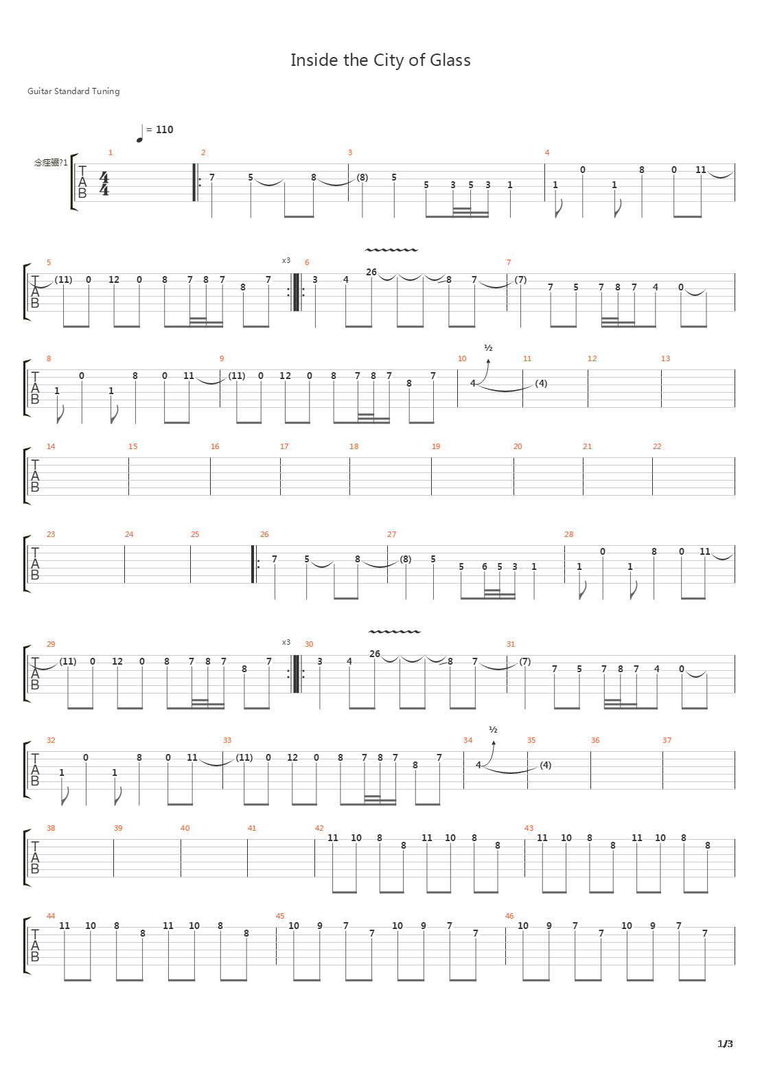 Inside The City Of Glass吉他谱