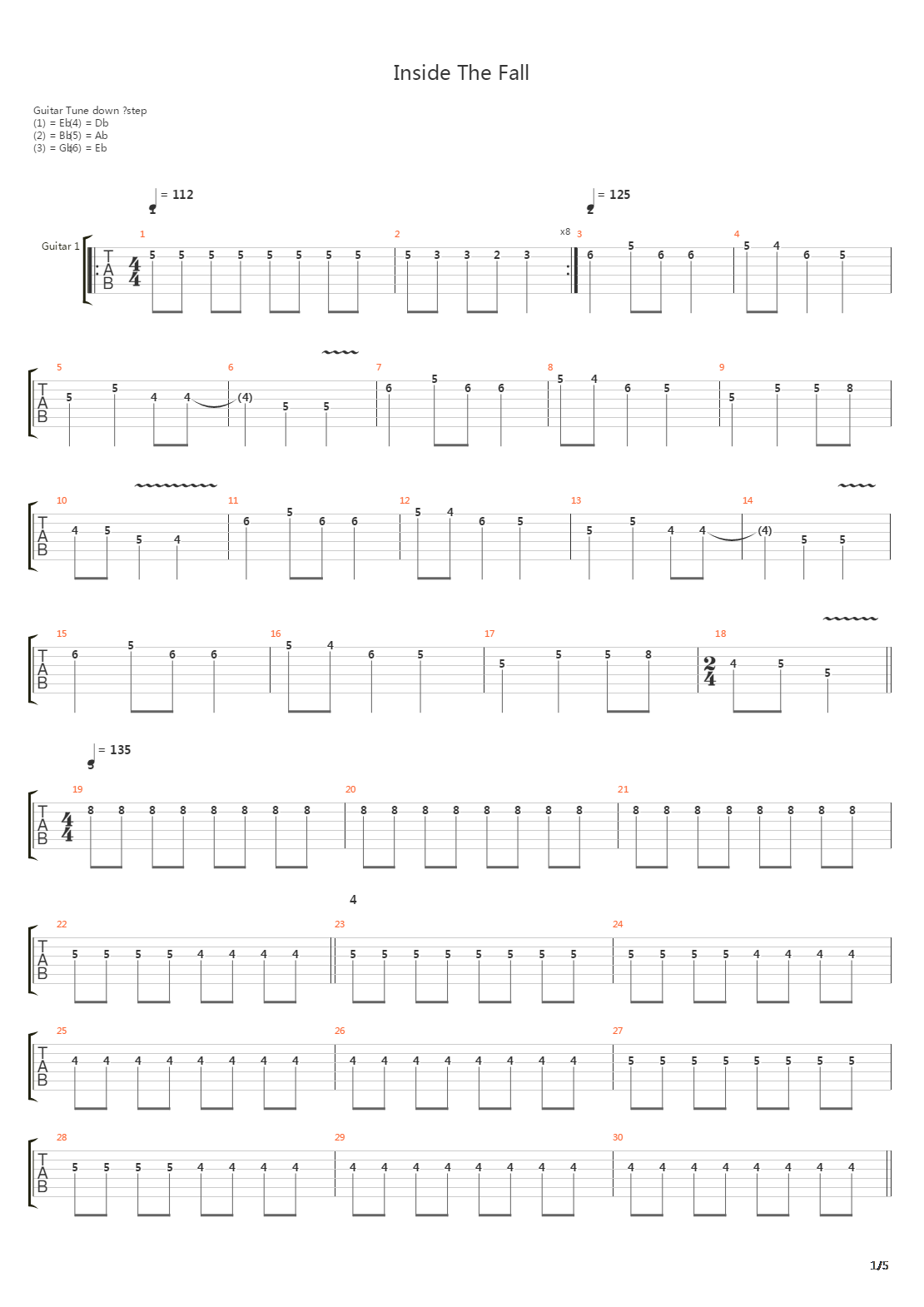 Inside The Fall吉他谱