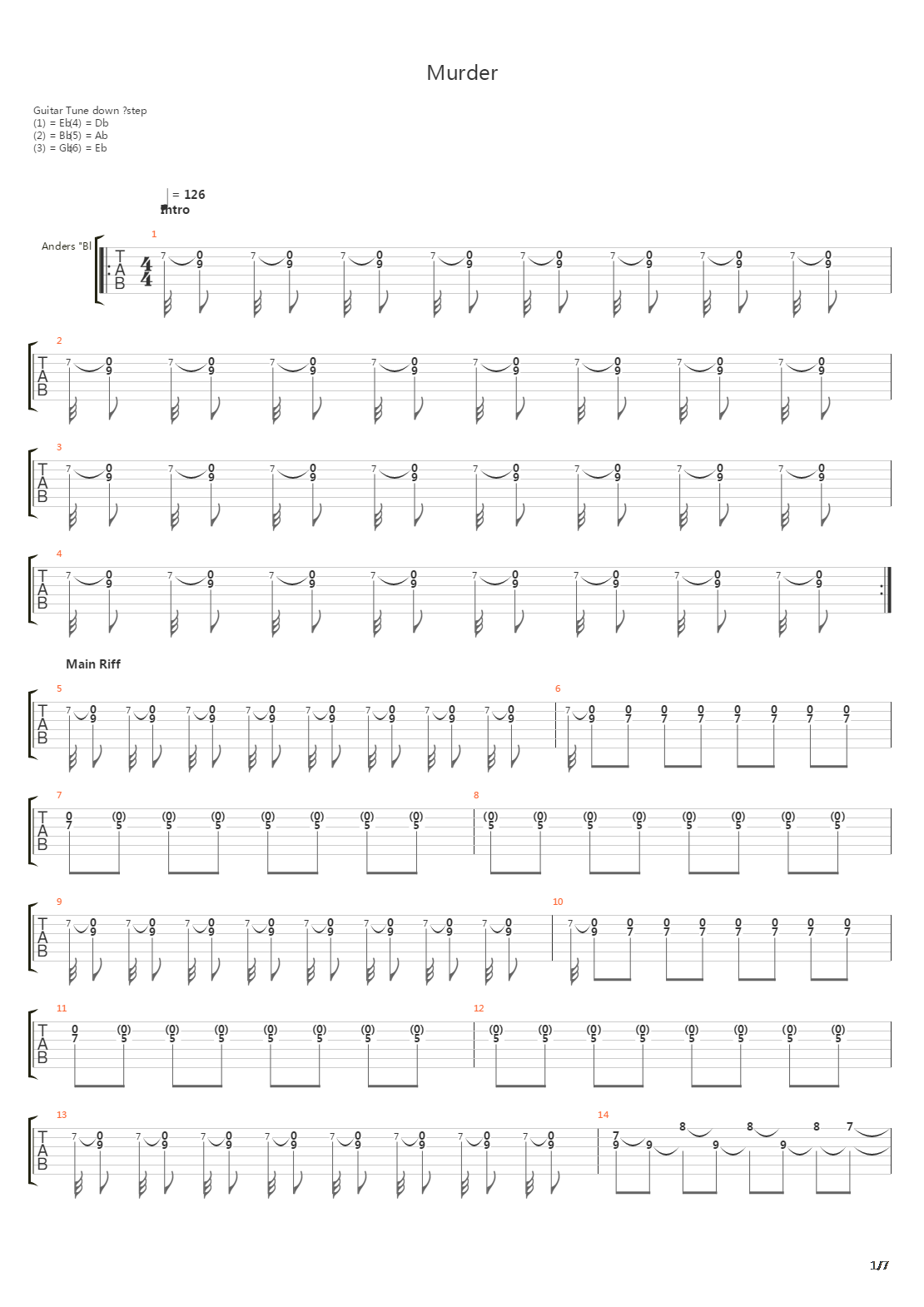 Murder吉他谱