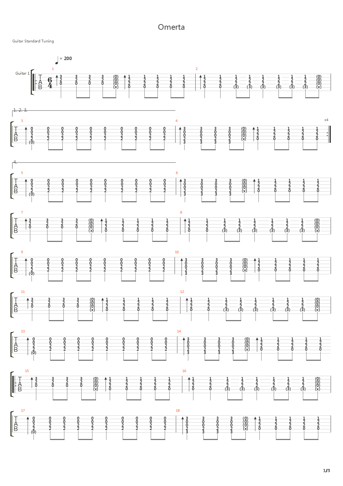 Omerta吉他谱