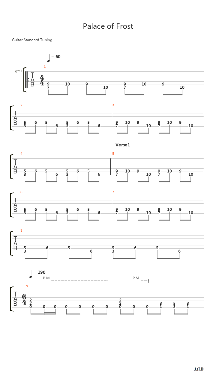 Palace Of Frost吉他谱
