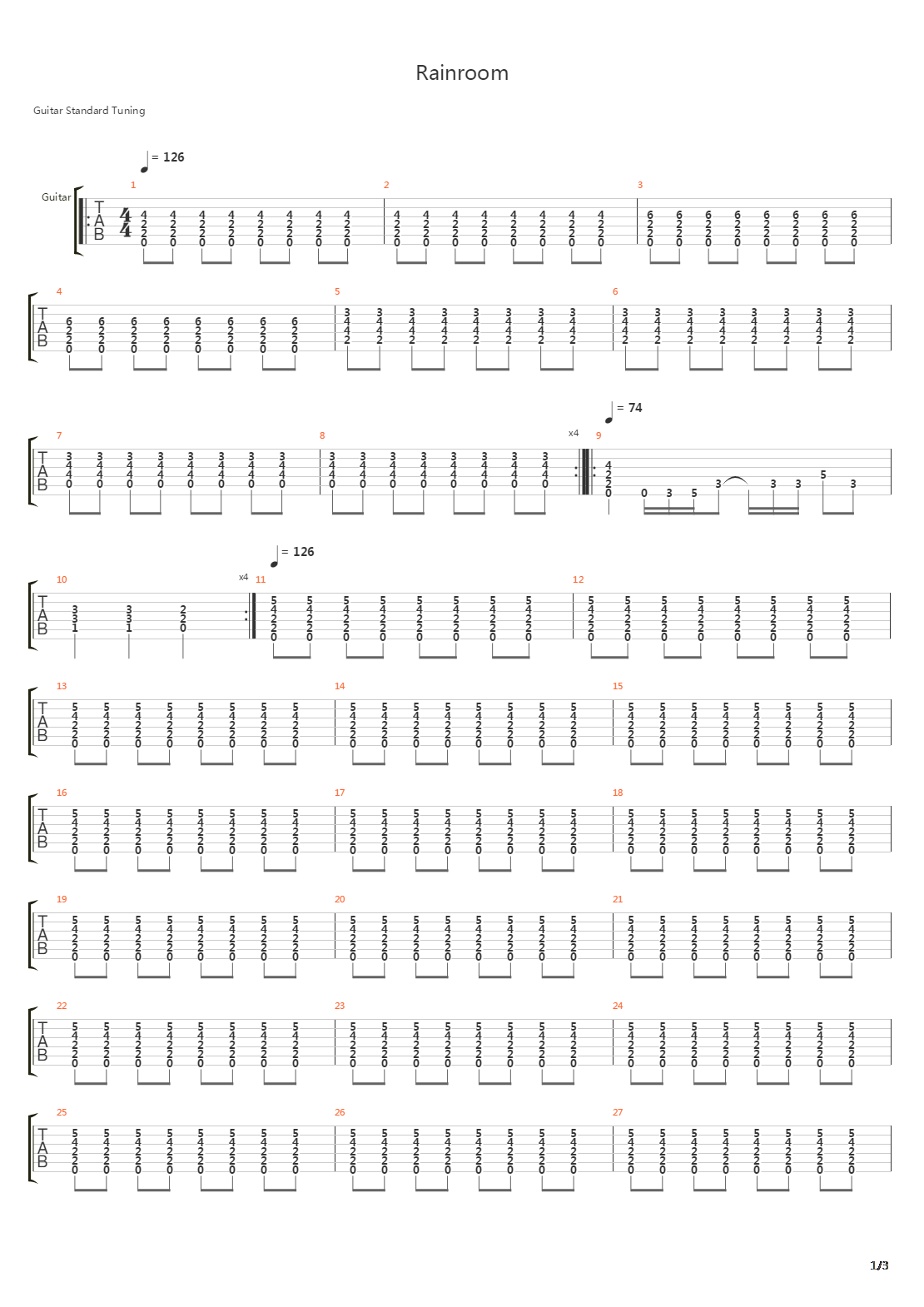 Rainroom吉他谱