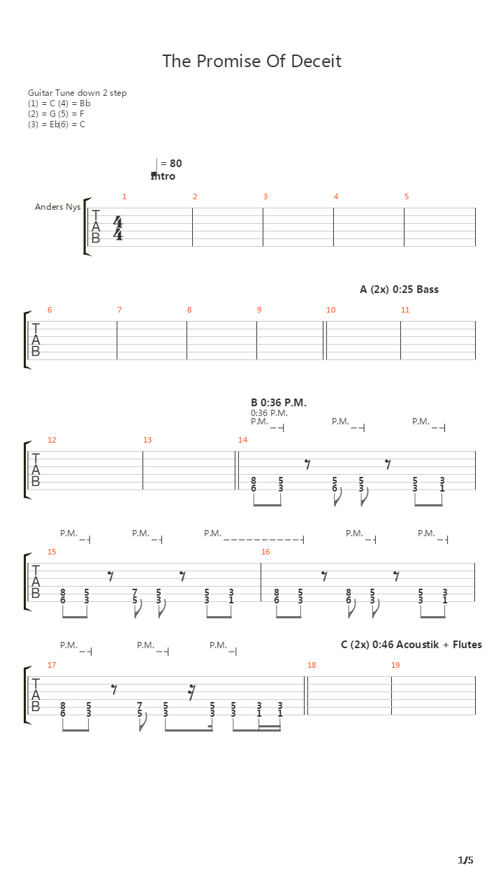 The Promise Of Deceit吉他谱
